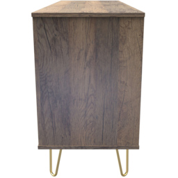 Crowndale 6 Drawer White Matt and Vintage Oak Wide Chest of Drawers Ready Assembled - Wilko - thumbnail 5