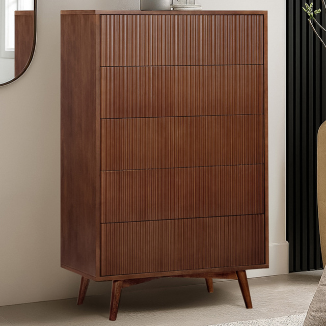 Teamson Home Tremolo 5 Drawer Walnut Dresser - Wilko - image 1