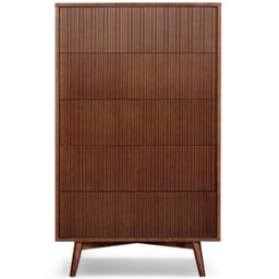 Teamson Home Tremolo 5 Drawer Walnut Dresser - Wilko - thumbnail 4