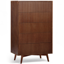 Teamson Home Tremolo 5 Drawer Walnut Dresser - Wilko - thumbnail 3