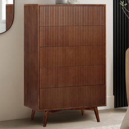 Teamson Home Tremolo 5 Drawer Walnut Dresser - Wilko