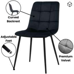 Portland Kosy Koala 6 Seater Dining Set Oak Effect and Black - Beige - Wilko - thumbnail 7