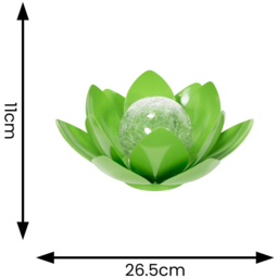 ValueLights Waterlily Green Lotus Flower Solar Powered Outdoor Decoration Garden Light - Size: 11 x 26.5 x 26.5cm - Wilko - thumbnail 5