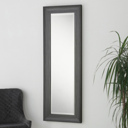 Yearn Dark Grey Scooped Grained Bevelled Dressing Mirror 129 x 45cm - Wilko - thumbnail 3