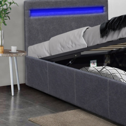 Comfy Living Single Dark Grey Ottoman Bed Frame with LED - Wilko - thumbnail 6