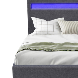 Comfy Living Single Dark Grey Ottoman Bed Frame with LED - Wilko - thumbnail 4