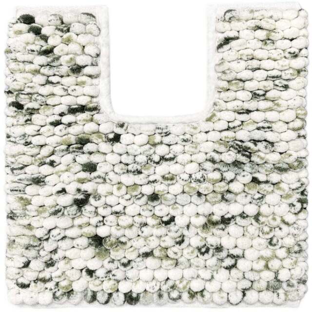 Allure Bath Fashions Luxury Marl Chunky Bobble Green Pedestal Toilet Mat 50 x 50cm - Size: 50 x 50 x 1cm - Wilko - image 1