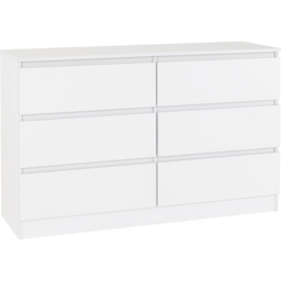 Seconique Malvern 6 Drawer White Chest of Drawers - Wilko - thumbnail 3