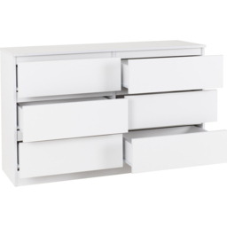 Seconique Malvern 6 Drawer White Chest of Drawers - Wilko - thumbnail 5