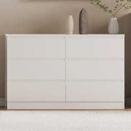 Seconique Malvern 6 Drawer White Chest of Drawers - Wilko - thumbnail 1