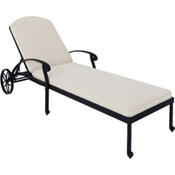 Charles Bentley Black Cast Aluminium Sun Lounger - Size: 1 Seater - Wilko - thumbnail 3
