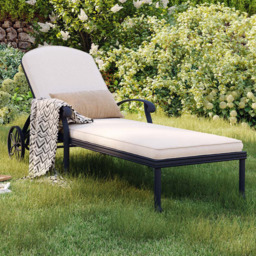 Charles Bentley Black Cast Aluminium Sun Lounger - Size: 1 Seater - Wilko