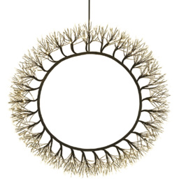 Xmas Haus Black 900 Warm White Micro LED Christmas Wreath 35cm - Wilko