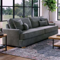 Alba City 4 Seater Steel Fabric Sofa - Grey - Wilko - thumbnail 1