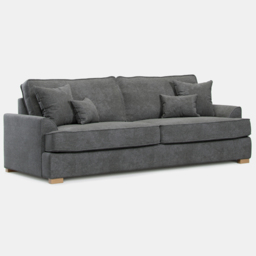 Alba City 4 Seater Steel Fabric Sofa - Grey - Wilko - thumbnail 3