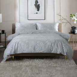 The Lyndon Company Petite Fleure Double Grey Duvet Set - Wilko - thumbnail 1