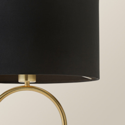 ValueLights Antonia Black Velvet Drum Shade Brushed Gold Oval LED Table Lamp - Size: 42.3 x 25 x 25cm - Wilko - thumbnail 4