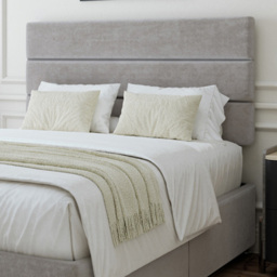 Bedmaster King Size Seal Grey Naples Velvet Divan Base with Milan Headboard - Wilko - thumbnail 3