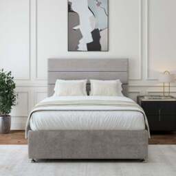 Bedmaster King Size Seal Grey Naples Velvet Divan Base with Milan Headboard - Wilko - thumbnail 4