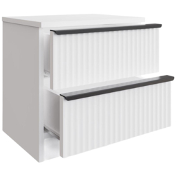 FWStyle Lania 2 Drawer White Scalloped Ripple Effect Bedside Chest - Wilko - thumbnail 4