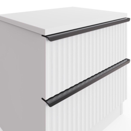 FWStyle Lania 2 Drawer White Scalloped Ripple Effect Bedside Chest - Wilko - thumbnail 5