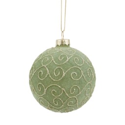 Flocked Patterned Bauble - Mistletoe Cottage - Wilko - thumbnail 4