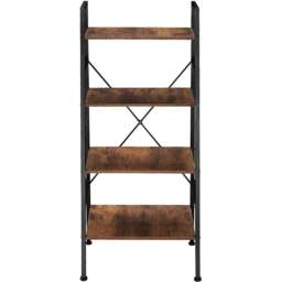 tectake Newcastle 4 Tier Dark Wood Rustic Ladder Shelf - Size: 139 x 35.5 x 57.5cm - Brown - Wilko - thumbnail 4