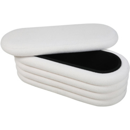 Cream Boucle Storage Ottoman Cream - Wilko - thumbnail 4