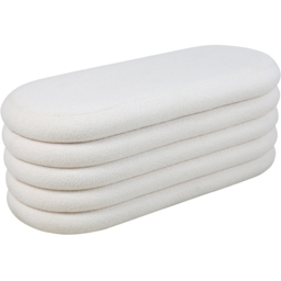 Cream Boucle Storage Ottoman Cream - Wilko - thumbnail 3