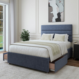 Bedmaster King Size Midnight Linen 2 Drawer Divan Base - Blue - Wilko - thumbnail 3
