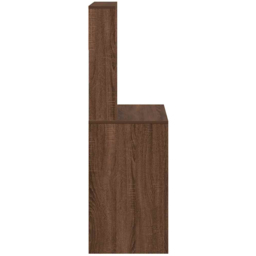 vidaXL 6 Shelf Study Desk Brown Oak - Size: 140 x 100 x 45cm - Wilko - thumbnail 5