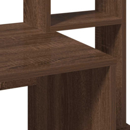 vidaXL 6 Shelf Study Desk Brown Oak - Size: 140 x 100 x 45cm - Wilko - thumbnail 7