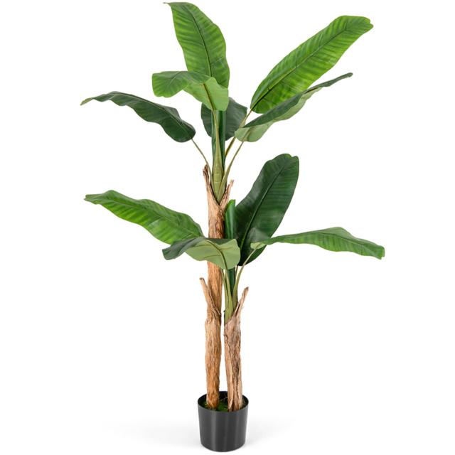 Costway Banana Tree Artificial Plant In Pot 5.4ft - Size: 172 x 22 x 20cm - Green - Wilko - image 1