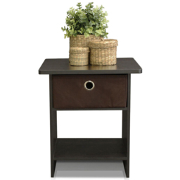 Walplus Dario Single Drawer Single Shelf Espresso End Table - Size: 39.37 x 45.21 x 39.37cm - Brown - Wilko - thumbnail 7