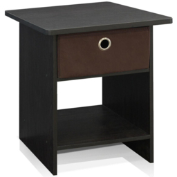 Walplus Dario Single Drawer Single Shelf Espresso End Table - Size: 39.37 x 45.21 x 39.37cm - Brown - Wilko - thumbnail 5