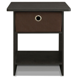 Walplus Dario Single Drawer Single Shelf Espresso End Table - Size: 39.37 x 45.21 x 39.37cm - Brown - Wilko - thumbnail 3