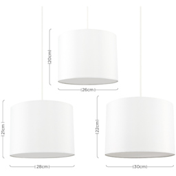 ValueLights Torbery Cream Nesting Ceiling Light Shade 3 Pack - Size: 22 x 30 x 30cm - Wilko - thumbnail 7