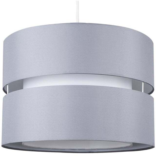 ValueLights Sophia 2-Tier Grey and White Large Ceiling Light Shade - Size: 35 x 24 x 35cm - Wilko - image 1