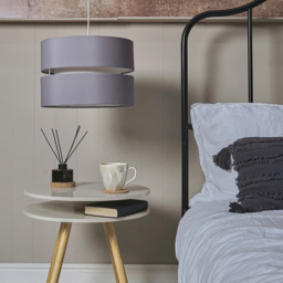 ValueLights Sophia 2-Tier Grey and White Large Ceiling Light Shade - Size: 35 x 24 x 35cm - Wilko - thumbnail 3