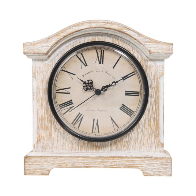 Washed Wood Effect Mantle Clock Natural - Wilko - image 1