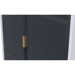 Crowndale Cube 2 Door 2 Drawer Matt Indigo and White Wardrobe Ready Assembled - Size: 2 Door, 2 Drawer - Blue - Wilko - thumbnail 6