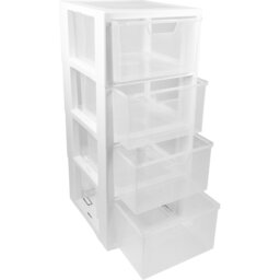 Tontarelli Linea 4 Drawer Tower White - Wilko