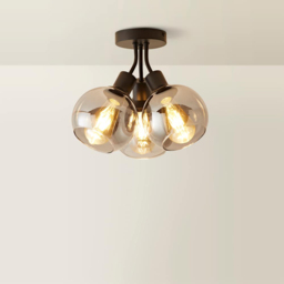 ValueLights Bellamy Matte Black Bubble Cluster Flush Ceiling Light and Bulbs - Size: 28 x 35 x 35cm - Wilko - thumbnail 4