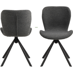 Florence Batilda Set of 2 Grey Swivel Dining Chair - Furniture To Go - Wilko - thumbnail 3