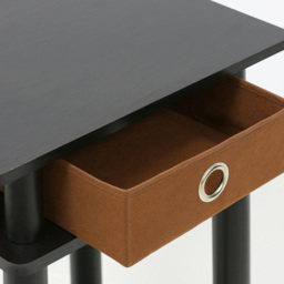 Walplus Single Bin Drawer Single Shelf Espresso Brown Turn-N-Tube Tall End Table Set of 2 - Size: 29.49 x 70.41 x 39.5cm - Black - Wilko - thumbnail 6