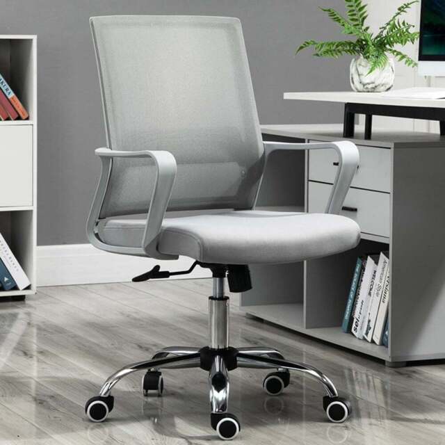 Portland Grey Mesh Swivel Office Desk Chair - Size: 58 x 58 x 104cm - Wilko - image 1