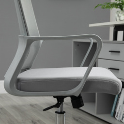 Portland Grey Mesh Swivel Office Desk Chair - Size: 58 x 58 x 104cm - Wilko - thumbnail 4