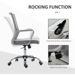 Portland Grey Mesh Swivel Office Desk Chair - Size: 58 x 58 x 104cm - Wilko - thumbnail 7