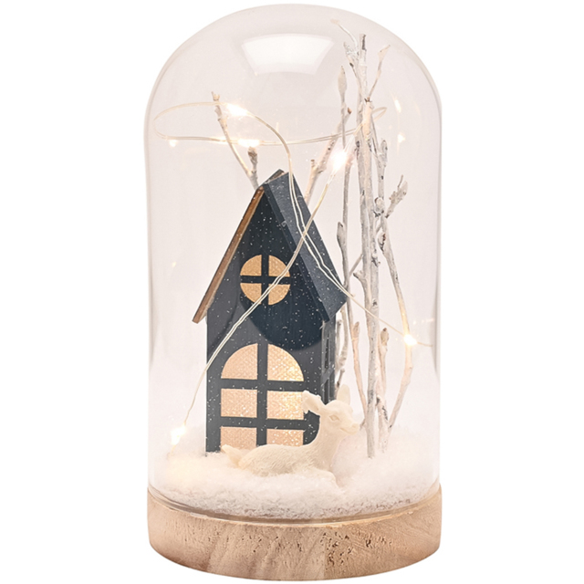 The Seasonal Gift Co Turtle Dove LED Dome House Christmas Decoration 16.5cm - Size: 16.5 x 9.5 x 9.5cm - Clear - The Seasonal Gift Co. - Wilko - image 1