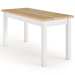 Living and Home 4 Seater White Wooden Dining Table and Bench Set - Brown - Wilko - thumbnail 7